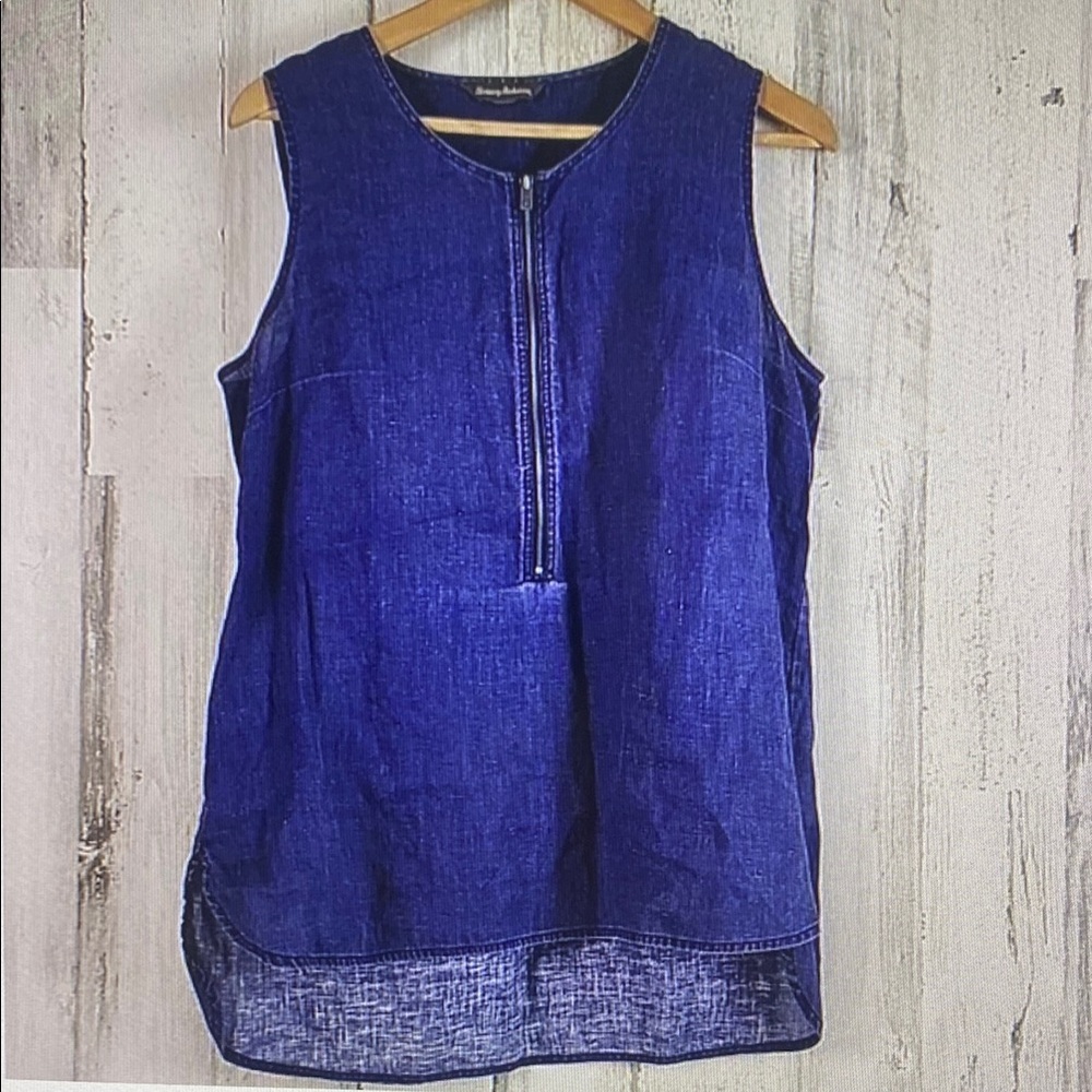 Blue Sleeveless Denim Blouse
